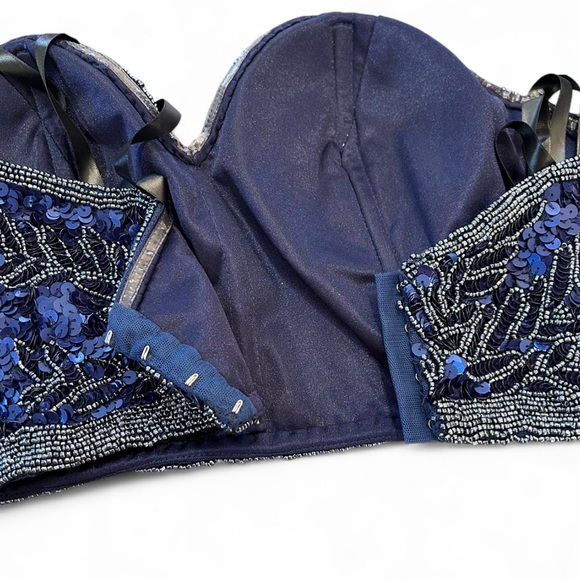 Primavera Couture Navy Sequin Top - Picture 7 of 7